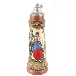 German Large 3 Liter Traditional Beer Stein