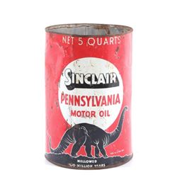 Sinclair Motor Oil 5 Quart Can 1930's-1940's