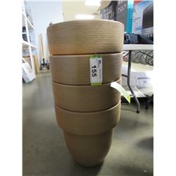 4 NEW CARAMEL 16" TOLEDO GROSFILLEX LIGHT WEIGHT PLANTERS