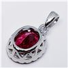Image 3 : SILVER CREATED CORUNDUM CZ PENDANT