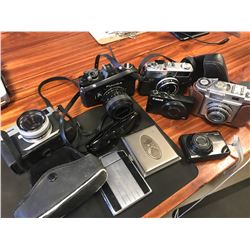 ASSORTED CAMERAS, VINTAGE LIGHTER, ETC