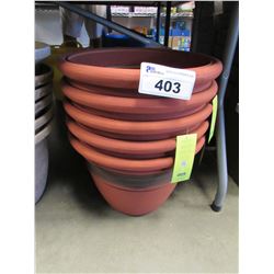 5 NEW GROSFILLEX LIGHT WEIGHT CORDOBA 16" RED CLAY PLANTERS