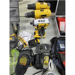 DEWALT CORDLESS DRILLS, DEWALT IMPACT GUN, DEWALT BATTERIES & CHARGER