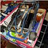 Image 2 : MASTERCRAFT SAW CLOCK, SMALL CART, LEATHER BRIEFCASE, AND ESTATE GOODS