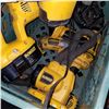 Image 3 : GREEN CRATE OF DEWALT CORDLESS CIRCULAR SAW, SAWZALL, DRILLS, 3 BATTERIES, AND CHARGER
