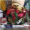 Image 2 : LOT OF ARTIFICIAL FLORALS, DECORATIVE GRASS AND STICKS AND SMALL BASKETS