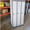 Image 1 : BANK OF 3 LOCKERS 6 FOOT TALL, 3 FOOT WIDE, 18 INCHES DEEP