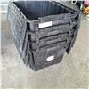Image 1 : 4 BLACK TOTES W/ BUILT IN LIDS