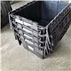 Image 2 : 4 BLACK TOTES W/ BUILT IN LIDS