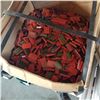 Image 2 : LOT OF ALUMINUM SLIDE BARS AND BOX OF STEEL STRAPPING CLAMPS