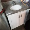 Image 1 : WHITE BATHROOM VANITY W/ COUNTER TOP AND FAUCET