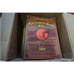 BOX OF VINTAGE CATALOGUES MONTGOMERY WARD AND CO AND SEARS