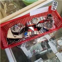 RED TRAY OF WATCHES