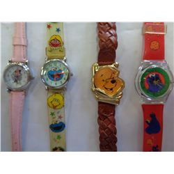 LOT OF COOKIE MONSTER WATCHES AND WHINNIE THE POOH WATCH