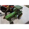 Image 3 : AFRICAN STYLE WOOD CARVING MAN ON MOTORCYCLE, JOHN DEERE TRACTOR TOY AND TOY TRUCK