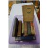 Image 2 : PURPLE BIN OF ANTIQUE HARD COVER BOOKS