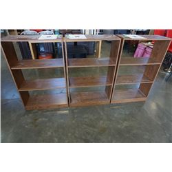 3 SMALL OAK BOOK SHELVES