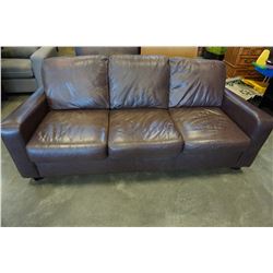 BROWN LEATHER SOFA