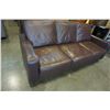 Image 2 : BROWN LEATHER SOFA