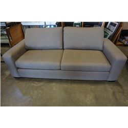 GREY UPHOLSTERED PILLOW BACK SOFA SO GOOD SOFA