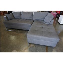 MODERN GREY FABRIC 2 PIECE SECTIONAL SOFA