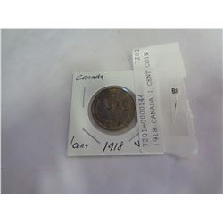 1918 CANADA 1 CENT COIN