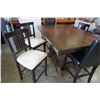 Image 2 : MODERN DINING TABLE W/ JACK KNIFE LEAF AND 4 BAR STOOLS
