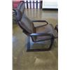 Image 3 : BROWN LEATHER BENTWOOD IKEA CHAIR W/ FOOT STOOL