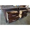 Image 2 : PAIR OF 2 DRAWER STONE TOP END TABLES ONE WITH REPAIRED TOP