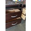 Image 3 : PAIR OF 2 DRAWER STONE TOP END TABLES ONE WITH REPAIRED TOP