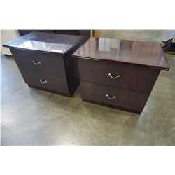 PAIR OF CHERRY FINISH 2 DRAWER NIGHT STANDS