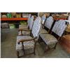 Image 2 : SET OF 6 ANTIQUE OAK AND UPHOLSTERED DINING CHAIRS