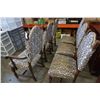 Image 3 : SET OF 6 ANTIQUE OAK AND UPHOLSTERED DINING CHAIRS