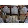 Image 5 : SET OF 6 ANTIQUE OAK AND UPHOLSTERED DINING CHAIRS