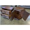 Image 2 : WALNUT HEXAGON END TABLE AND 2 DRAWER END TABLE