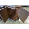 Image 3 : WALNUT HEXAGON END TABLE AND 2 DRAWER END TABLE