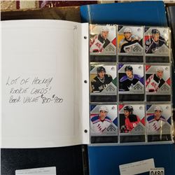 BINDER OF NHL ROOKIE CARDS VALUE $800-900