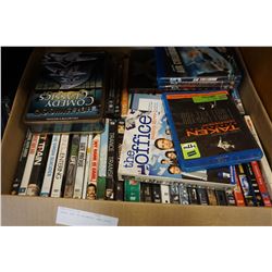 LARGE BOX OF BLURAYS AND DVDS