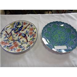 2 HAND PAINTED CHARGER PLATES