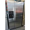 Image 1 : MAYTAG STAINLES STEEL SIDE BY SIDE FRIDGE WITH FREEZER, W/ICE/WATER DISPENSER, TESTED AND WORKING GU
