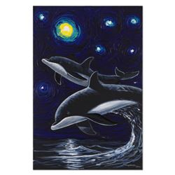 Wyland, "Companions In the Starry Sea" Original Oil Painting on Canvas, Hand Signed with Certificate