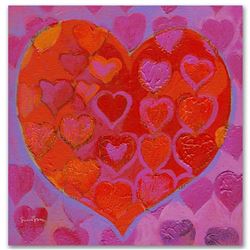 "Playful Heart VI" Limited Edition Giclee on Canvas by Simon Bull, Numbered and Signed with COA. Thi