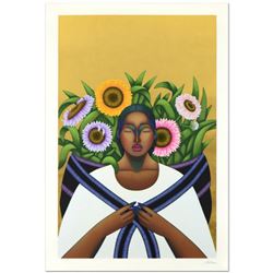 Nivia Gonzales (1946-2017), "Echoes Of Unrestrained Beauty" Limited Edition Serigraph with Gold Leaf