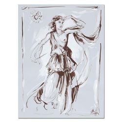 Marta Wiley, "Sorceress" Original Ink Sketch, Hand Signed and Thumb Printed with Certificate of Auth