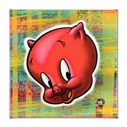 Looney Tunes, "Porky Pig" Numbered Limited Edition on Canvas with COA. This piece comes Gallery Wrap