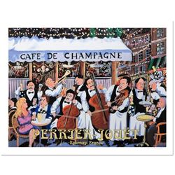 Guy Buffet, "Cafe De Champagne" Serigraph on Paper