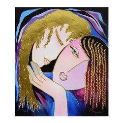 Arbe, "Little Sister" Limited Edition on Canvas with Gold Embellishing, Numbered and Hand Signed wit