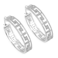 0.30 Carat Genuine White Diamond .925 Sterling Silver Earrings