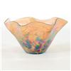 Image 1 : Glass Eye Studios, "Mini Wave Bowl (Island Mix)" Hand Blown Glass Sculpture (Second).