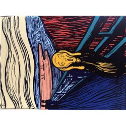 Andy Warhol- Silk Screen  Munch's 'The Scream' - Orange 